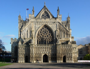 Exeter Cathedral in the city of Exeter, Devon.